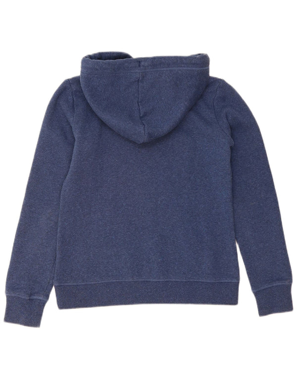 Superdry Pull à capuche surdimensionné pour femme UK 6 XS Bleu marine en coton moucheté
