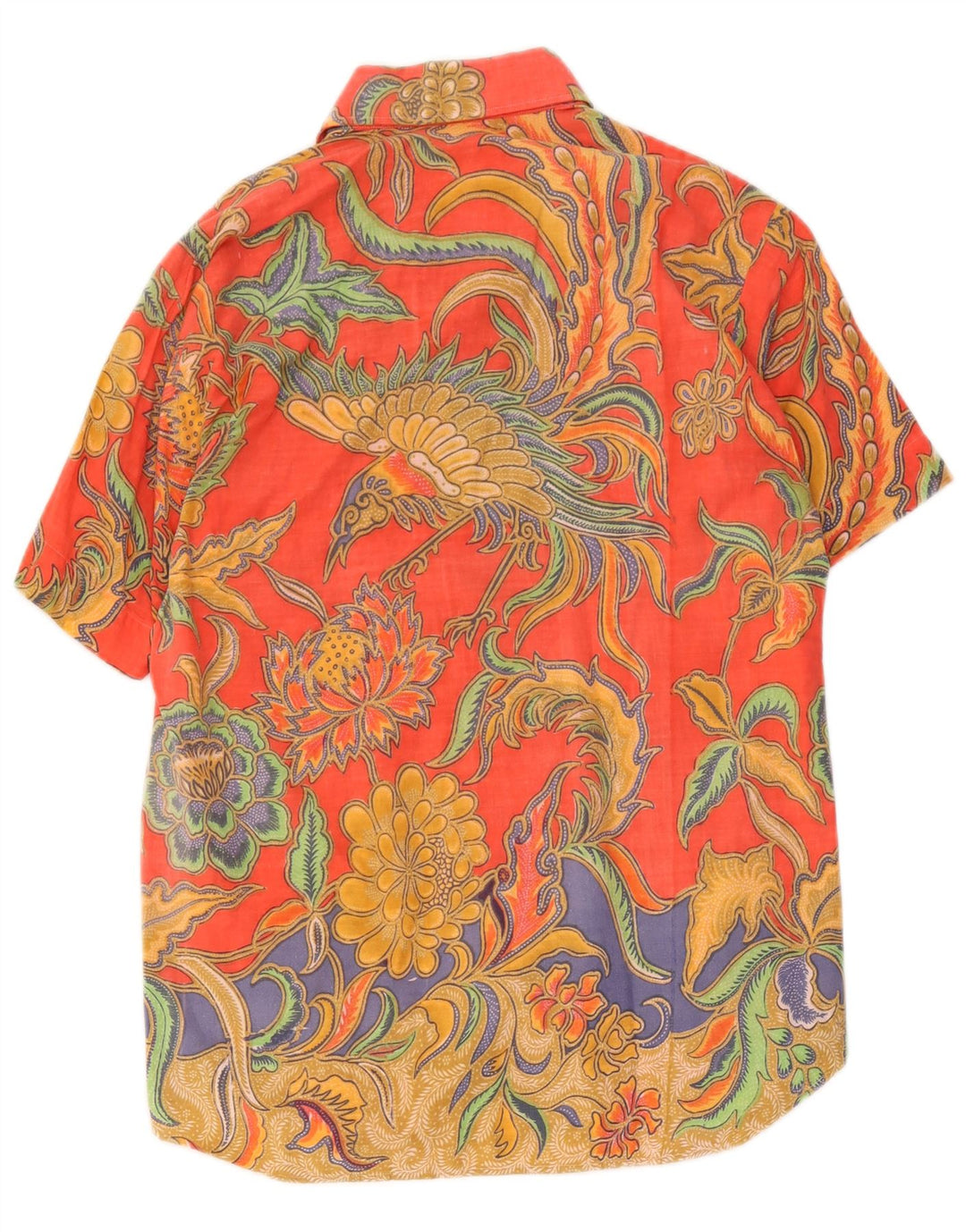 Chemise à manches courtes vintage pour hommes, motif floral multicolore moyen