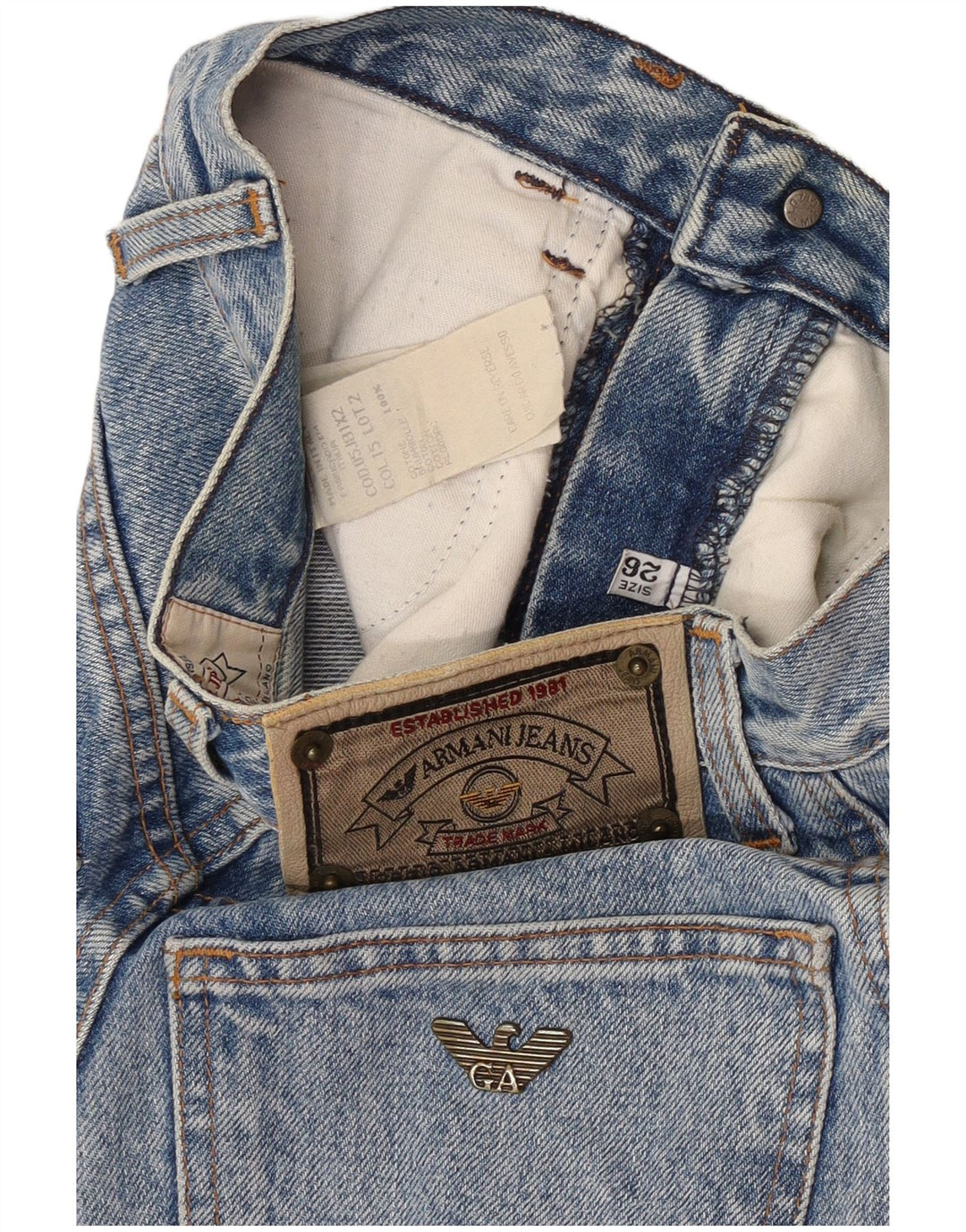 Armani Femme Jean Fuselé W26 L27 Bleu Coton