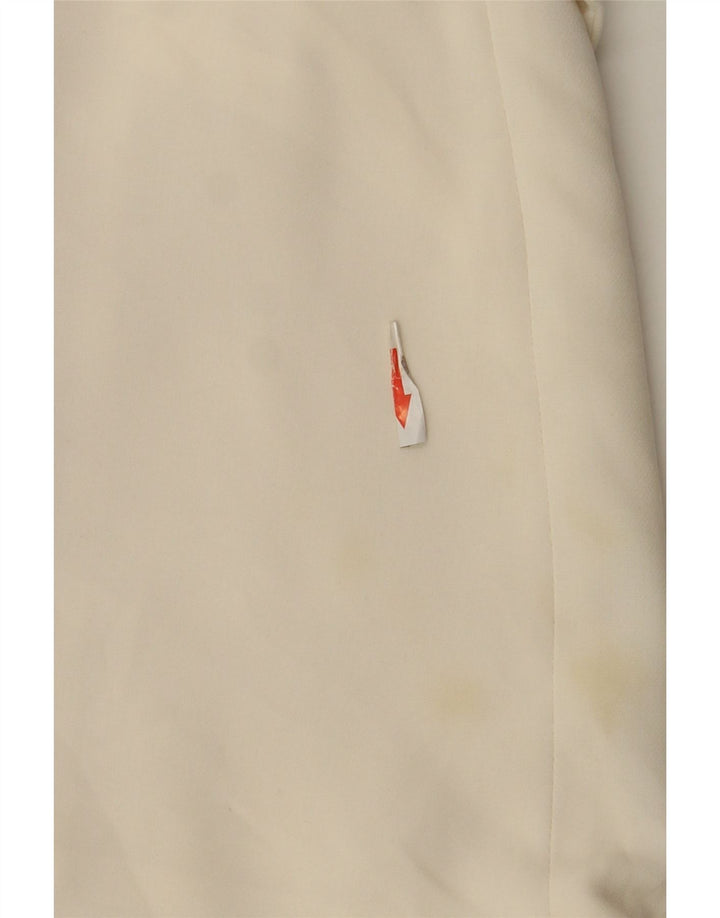 Zara Veste Blazer Ouverte Femme UK 10 Petit Polyester Blanc Cassé