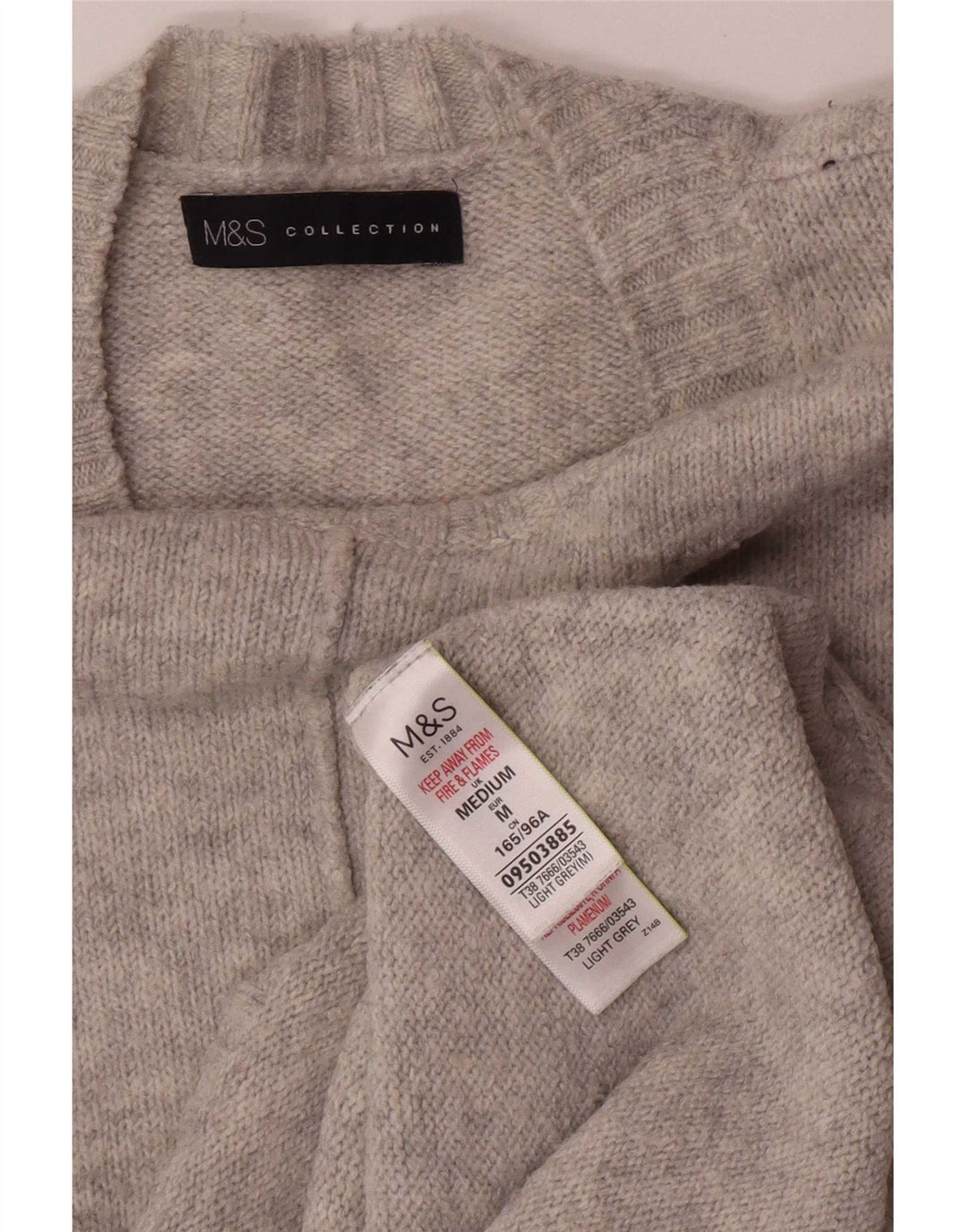 Marks & Spencer Pull à col rond pour femme UK 14 Acrylique gris moyen
