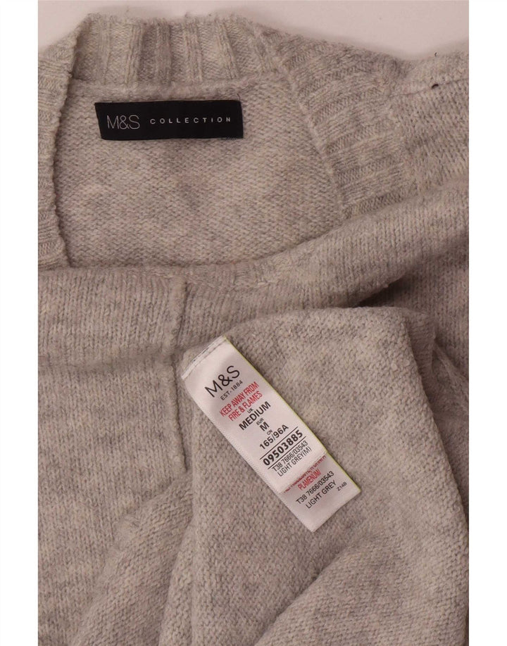 Marks & Spencer Pull à col rond pour femme UK 14 Acrylique gris moyen