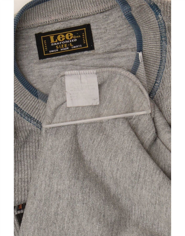 Lee Haut Graphique à Manches Longues pour Hommes en Coton Colorblock Gris Large
