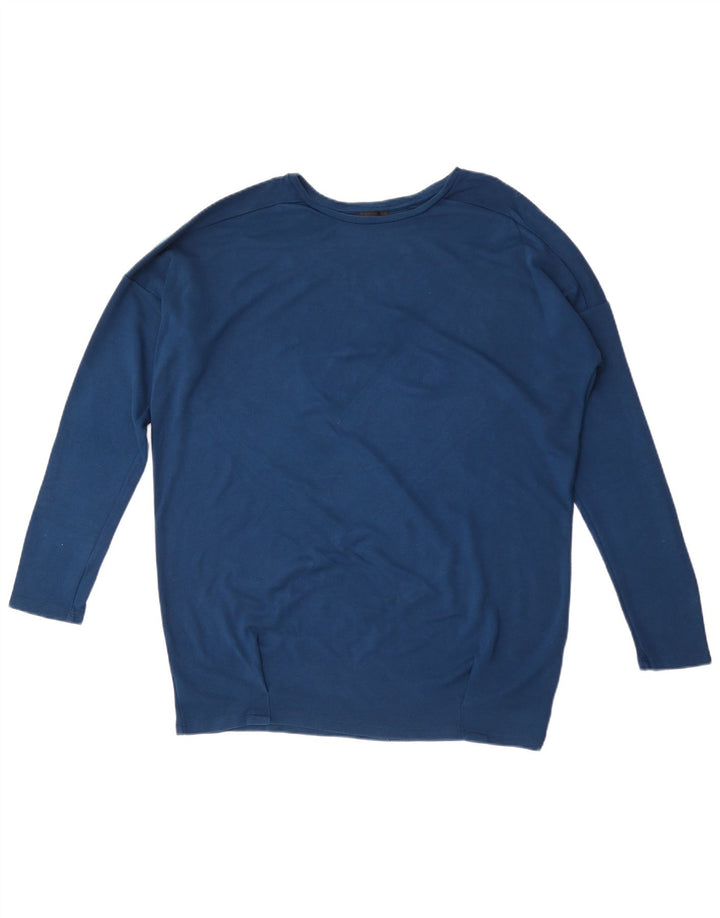 Topshop Femme Haut Oversize Manches Longues UK 42 Bleu Moyen Viscose