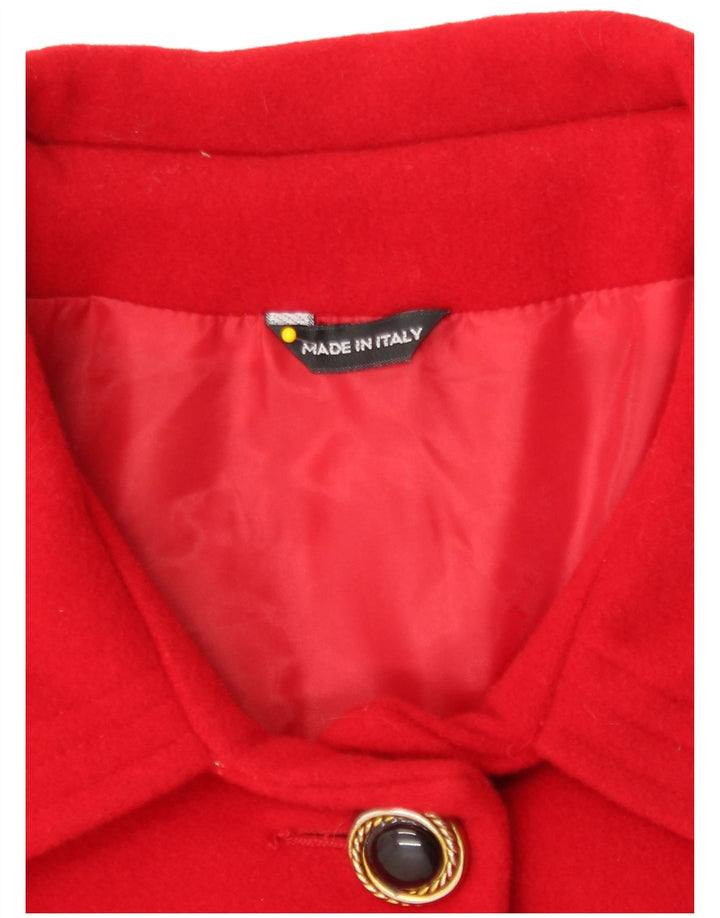 vintage Womens Overcoat UK 16 Grand Rouge