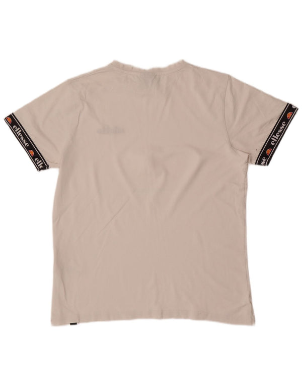 Ellesse T-shirt graphique en coton color block blanc moyen |