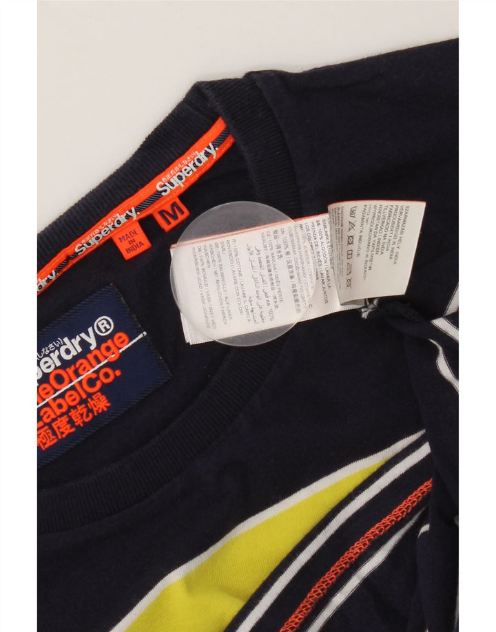 Superdry T-shirt en coton color block bleu marine moyen pour homme