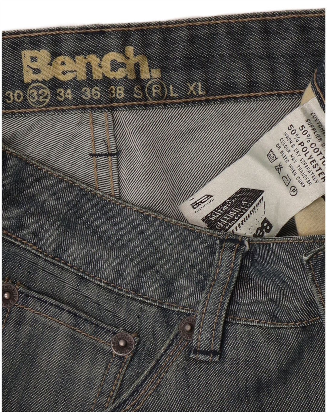 BENCH Jean Bootcut Coupe Regular Homme W32 L31 Bleu Coton