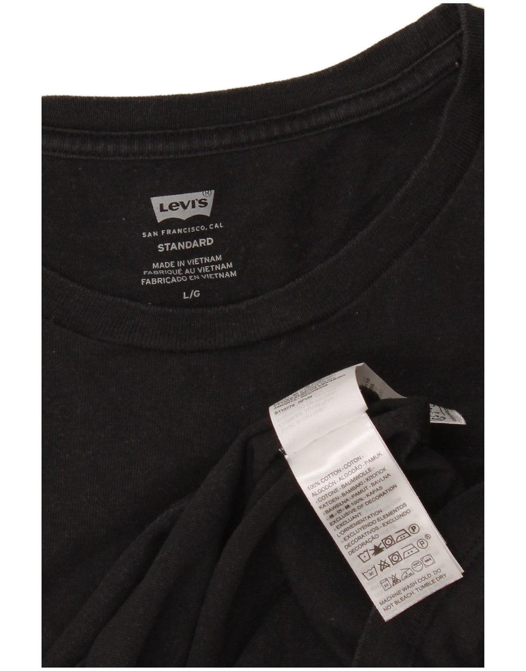 Levi's T-Shirt Standard Homme Noir Large Coton