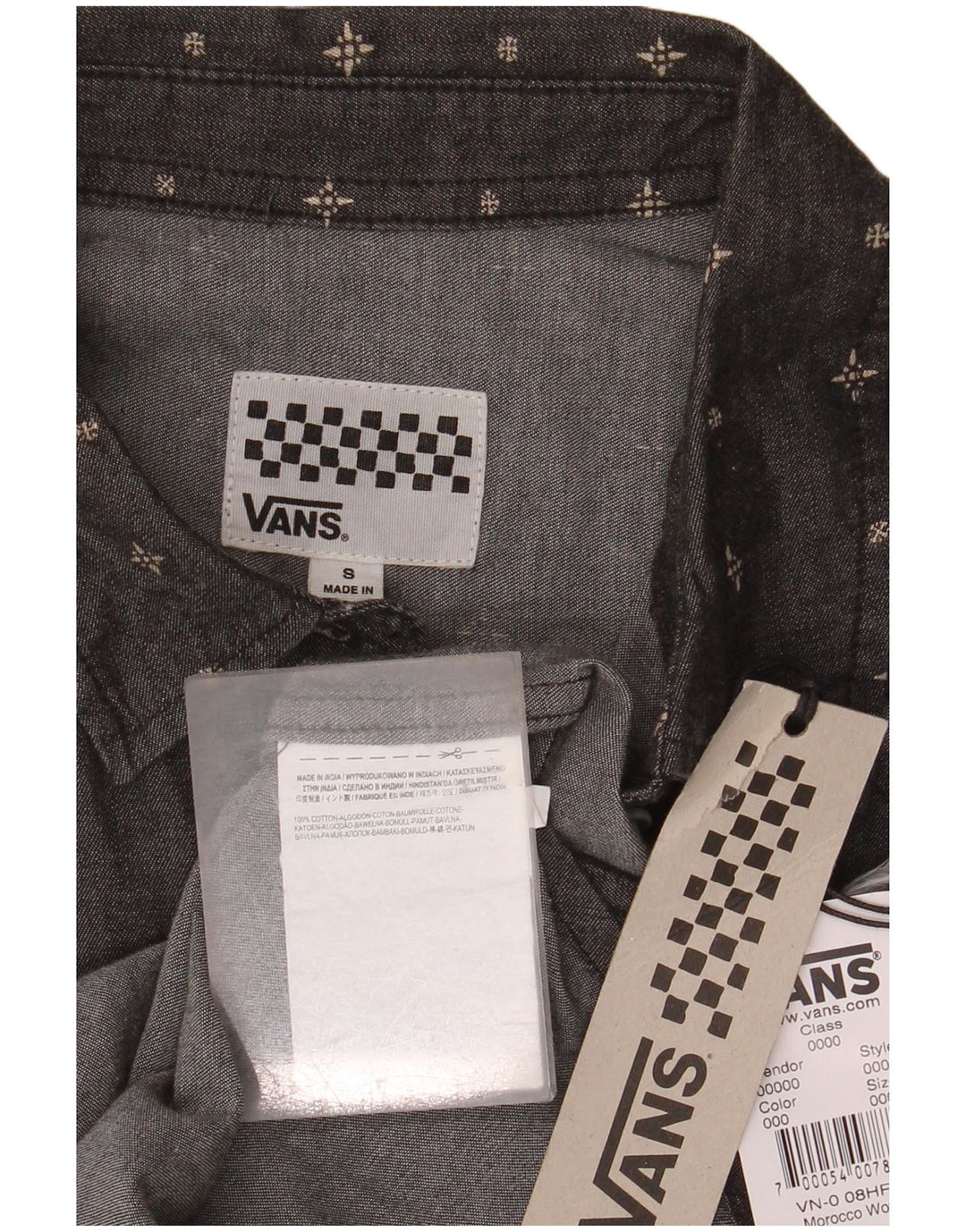 VANS Chemise en jean sans manches pour femme UK 10 Petit coton à pois gris