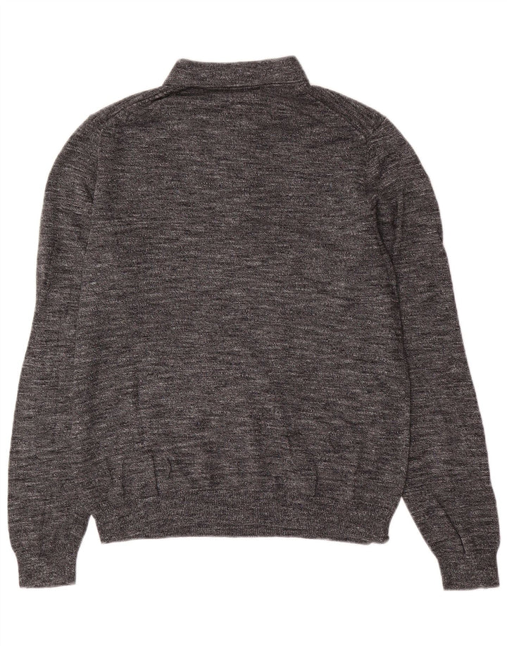 Marks & Spencer Pull à col polo pour homme Petit coton moucheté gris