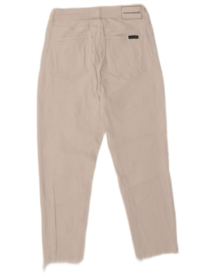 CALVIN KLEIN Jean Court W30 L24 Femme Coton Blanc