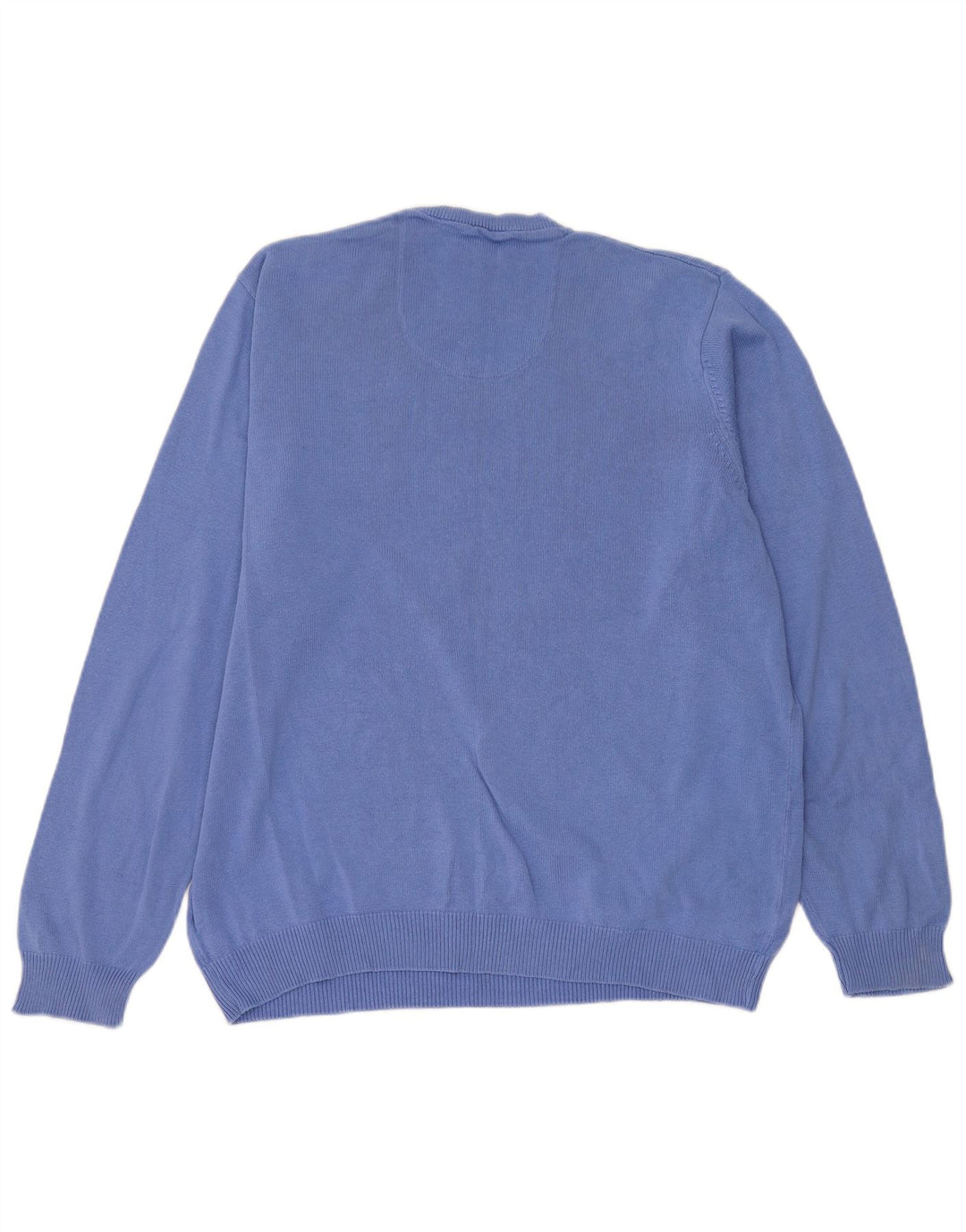 Marks & Spencer Pull coupe classique à col en V pour homme, grand bleu, coton