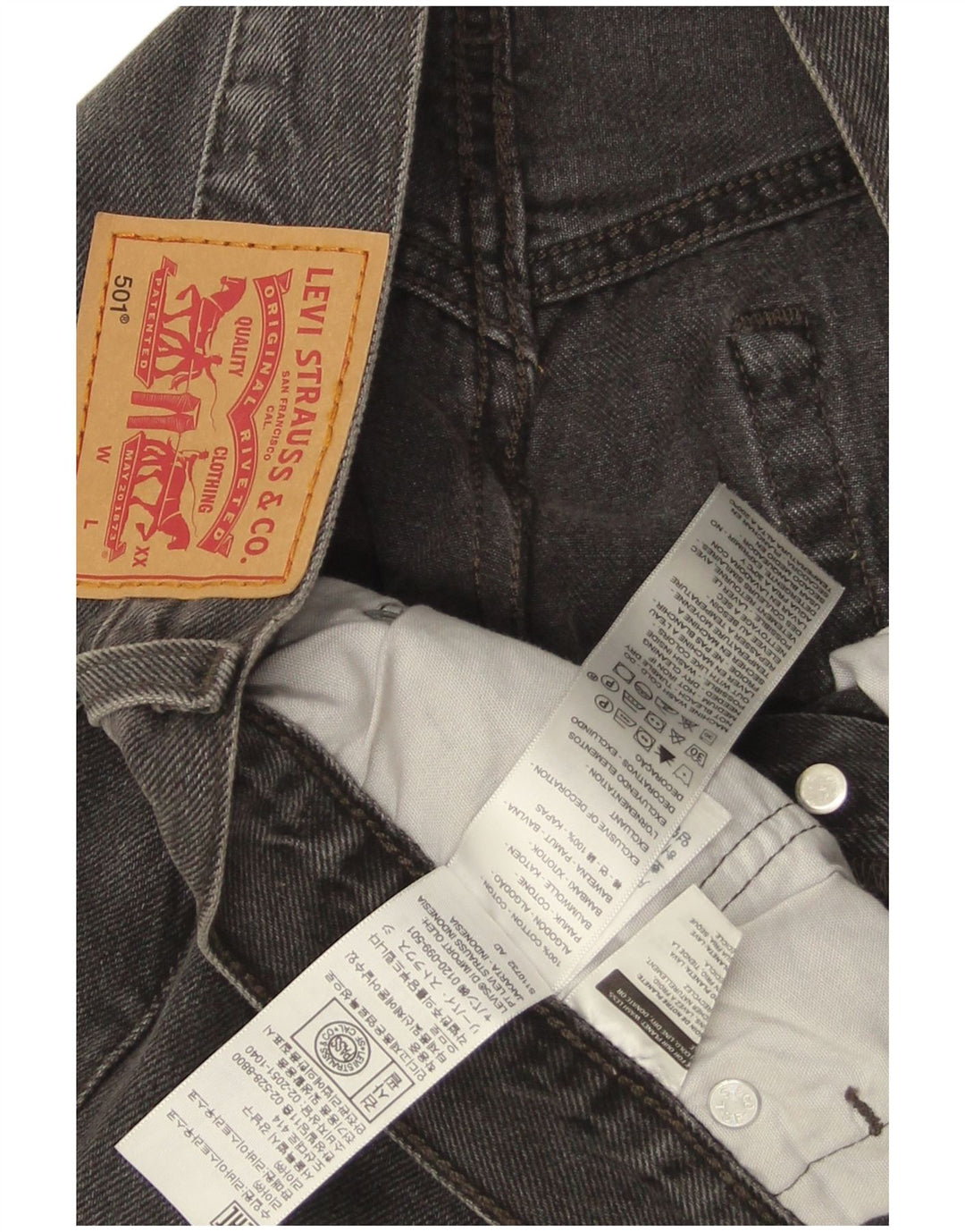 Levi's Jean Droit 501 Homme W30 L28 Noir Coton