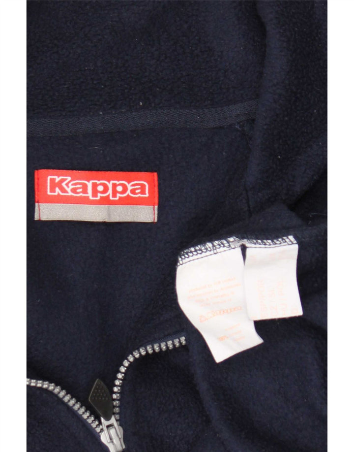 Kappa Pull polaire à col zippé pour homme, petit, bleu marine, polyester