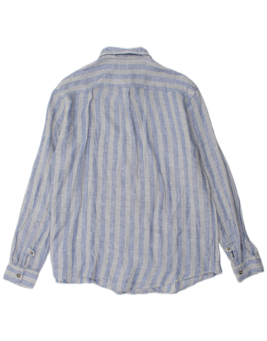 Dack's Chemise Homme Lin Rayé Bleu Moyen
