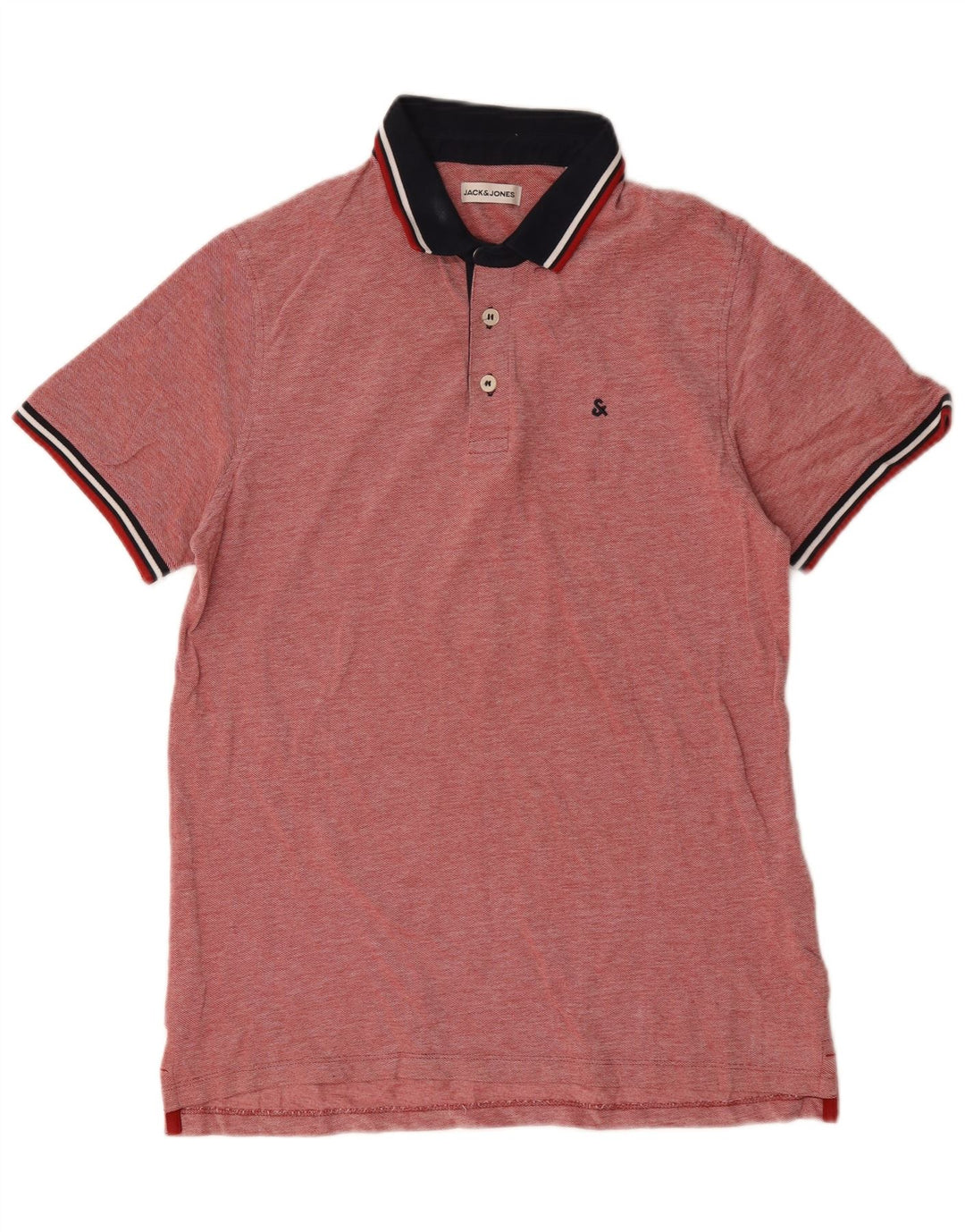 Jack & Jones Polo Homme Large Rouge Colourblock Coton