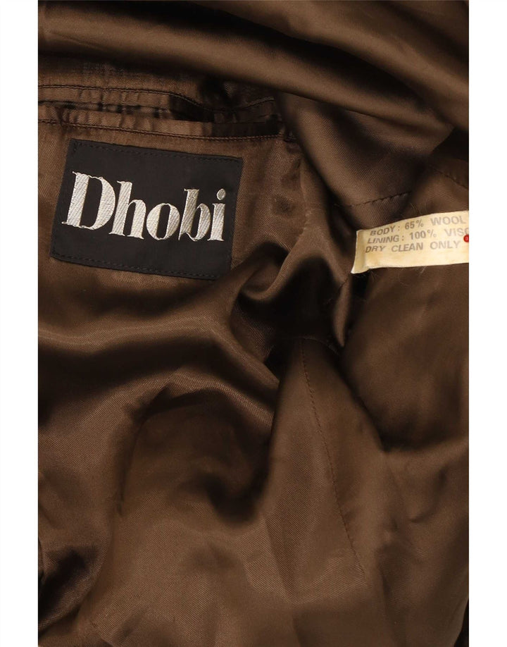 Dhobi Manteau double boutonnage pour homme UK 38 Laine kaki moyen