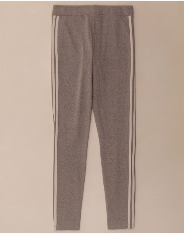 Adidas Leggings Femme UK 12 Coton Chiné Gris Moyen