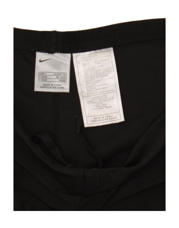 Nike Leggings Femme UK 14/16 Large Noir Polyester