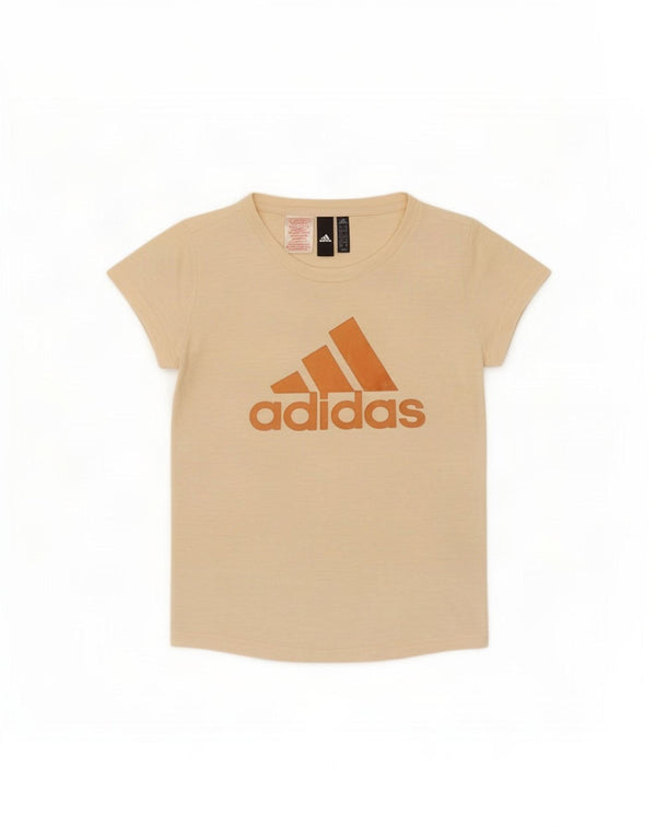 Adidas T-Shirt Graphique Fille 11-12 ans Beige Moucheté Coton