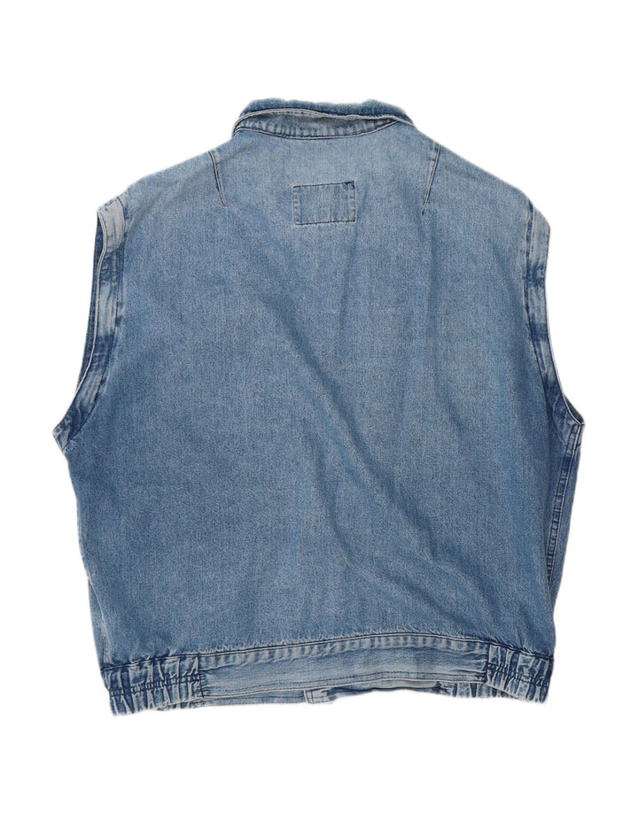 CARRERA Mens Denim Gilet UK 40 Large Blue