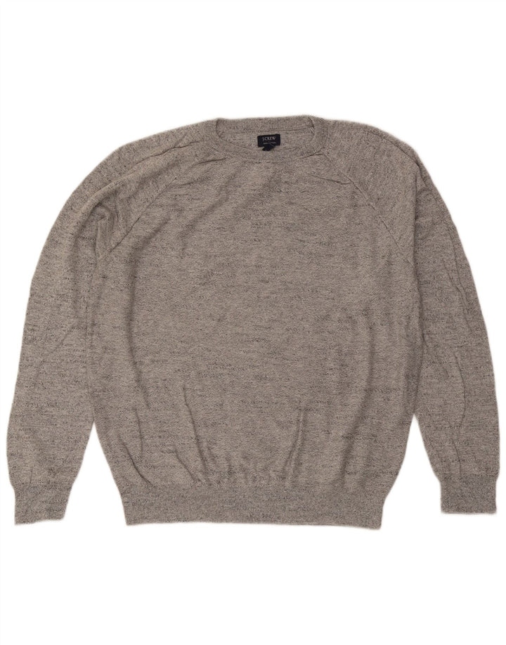 J. Crew Pull à col rond pour homme en coton moucheté gris grand