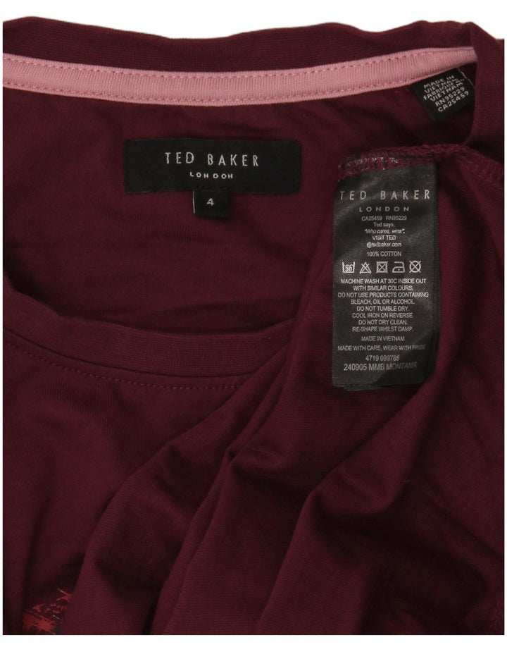 Ted Baker T-shirt graphique pour hommes, taille 4, grand coton marron