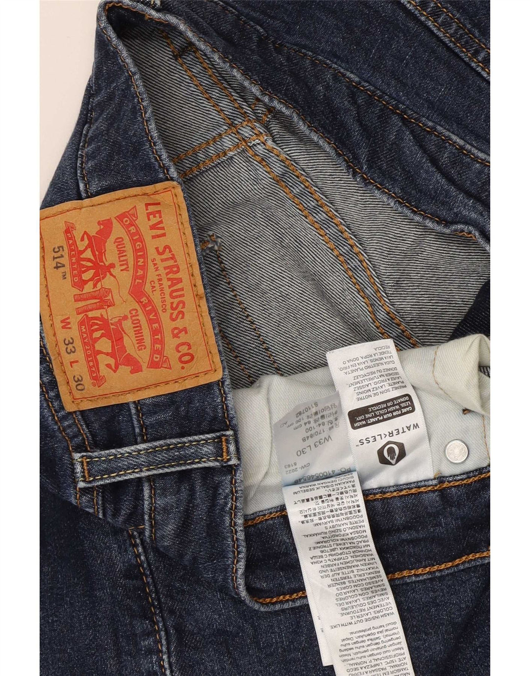 Levi's Jean Droit 514 Homme Bleu W33 L23 Coton