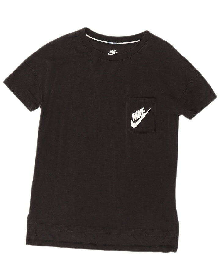 NIKE T-shirt graphique pour femme UK 12 Medium Noir Modal