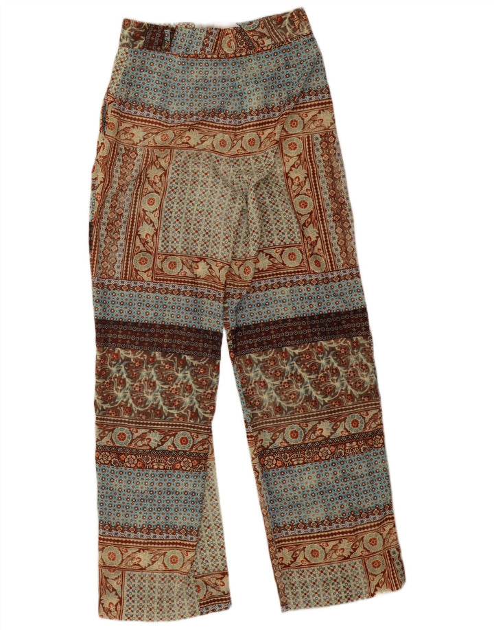 Zara Pantalon Droit Taille Haute Femme Petit W28 L31 Beige Patchwork