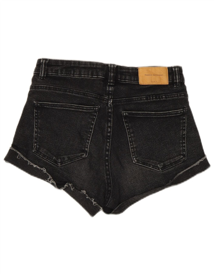 Zara Short en jean pour femme EU 34 2XS W24 Noir