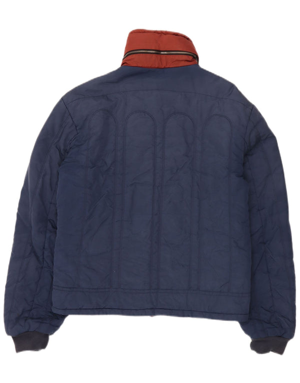 Diesel Veste Bomber À Capuche Homme UK 42 XL Bleu Nylon