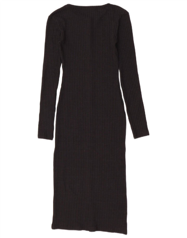 Zara Womens Longline Cardigan Sweater UK 8 Small Noir Polyester