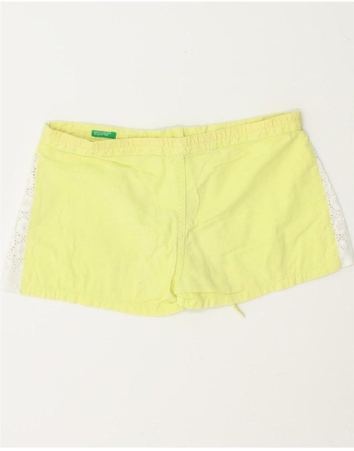 BENETTON Womens Casual Shorts W30 Medium Yellow Vintage Benetton and Second-Hand Benetton from Messina Hembry 