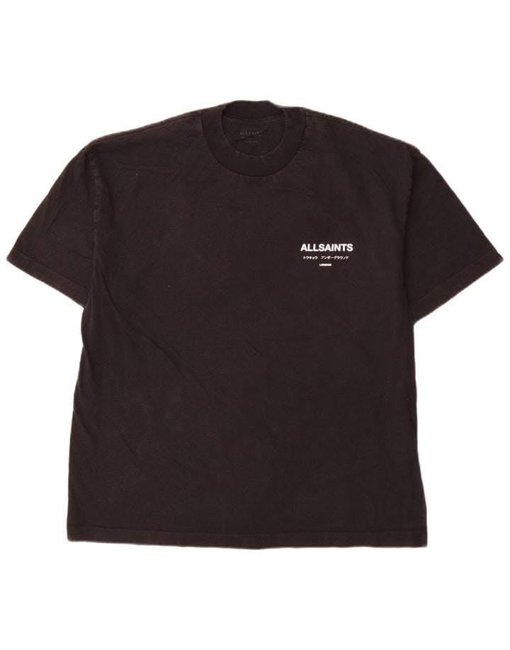 All Saints T-Shirt Graphique Homme Petit Noir Coton