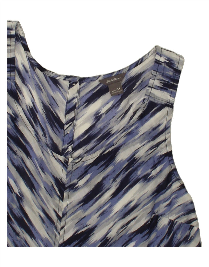 EDDIE BAUER Womens Sleeveless Blouse Top UK 12 Medium Blue Striped Cotton Vintage Eddie Bauer and Second-Hand Eddie Bauer from Messina Hembry 