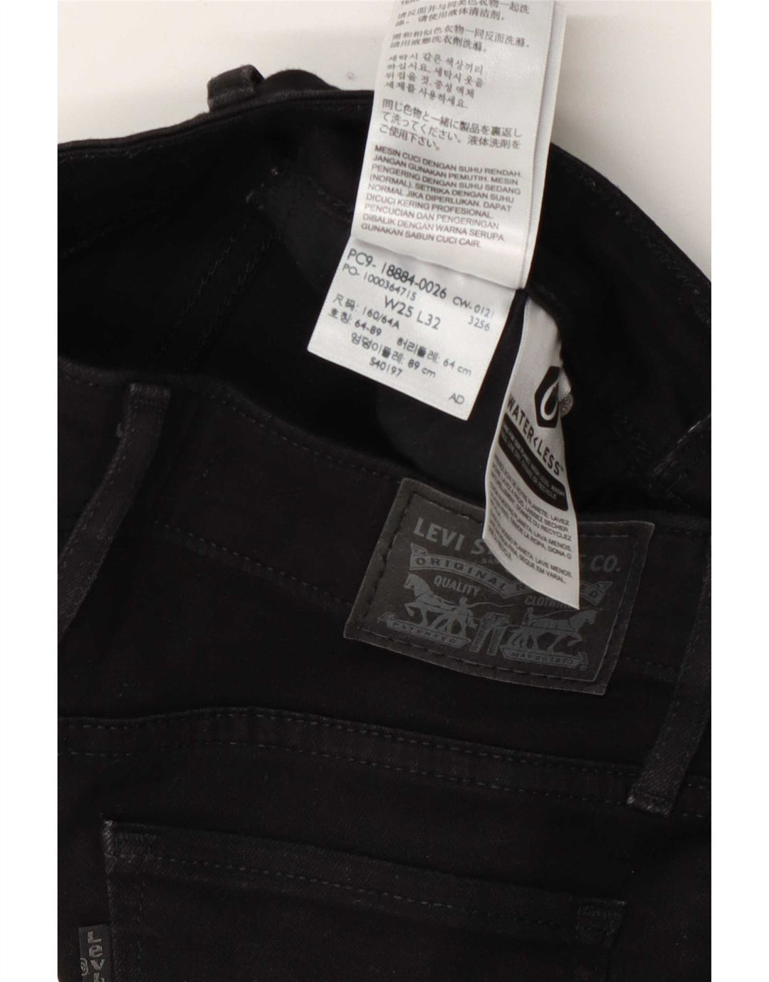 Levi's Jean Slim 712 Femme W25 L27 Coton Noir