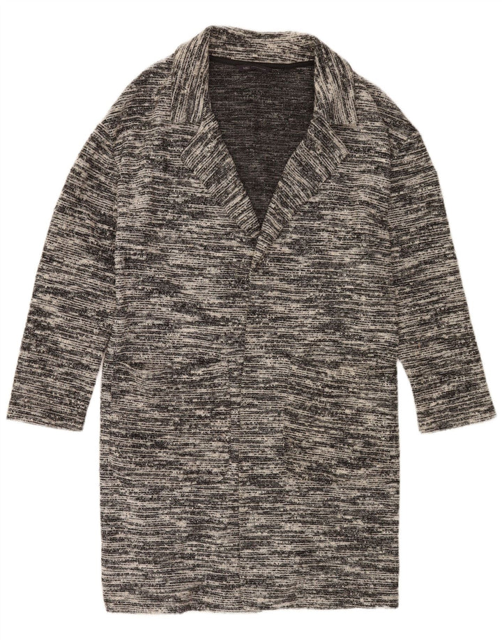 Marks & Spencer Pull cardigan long pour femme UK 12 Gris moyen moucheté