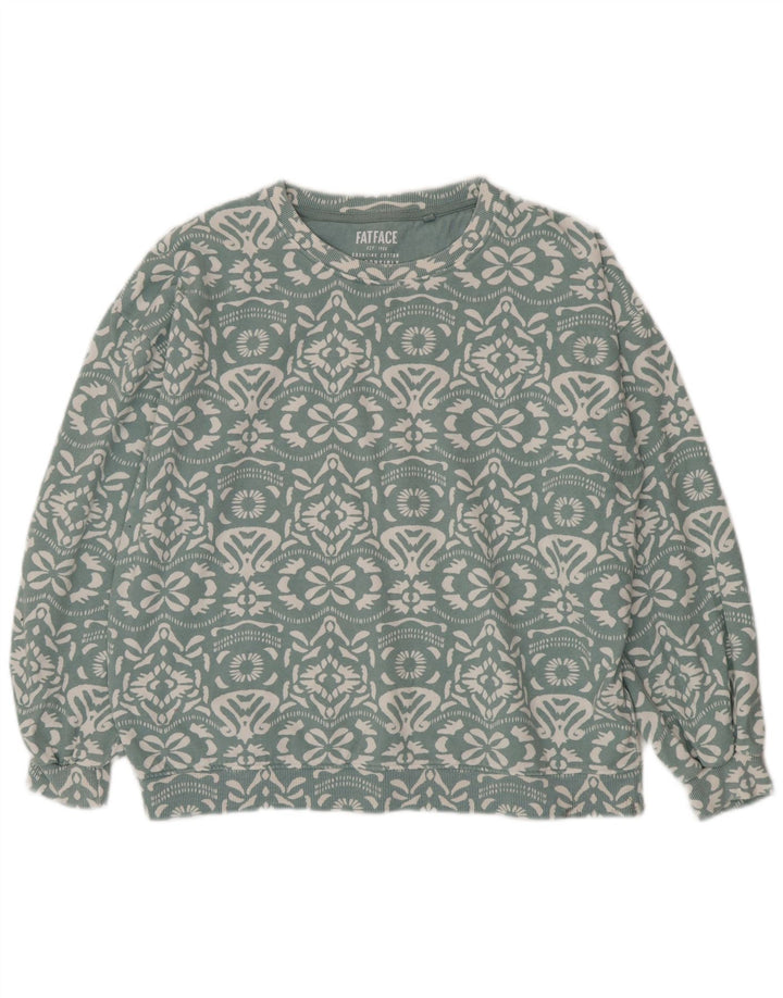 FAT FACE Sweat-shirt surdimensionné pour femme UK 14 Grand Bleu Paisley