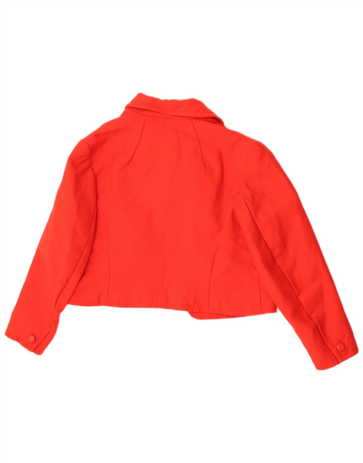vintage Femme Boléro Veste UK 14 Moyen Rouge Nouvelle Laine