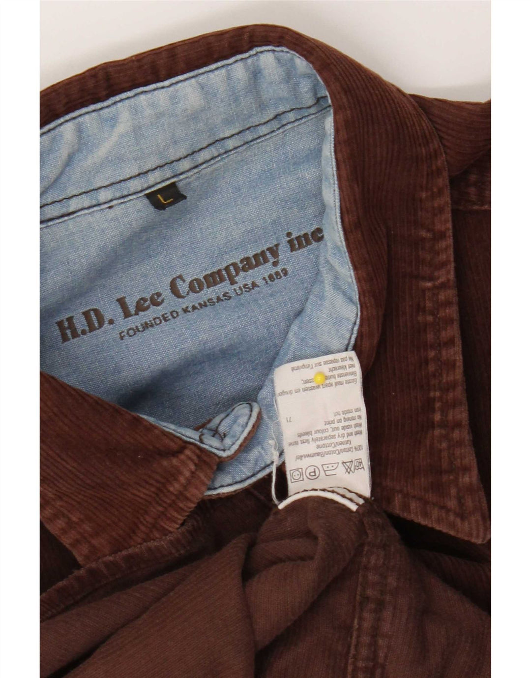 Lee Chemise en velours côtelé pour homme Large en coton marron