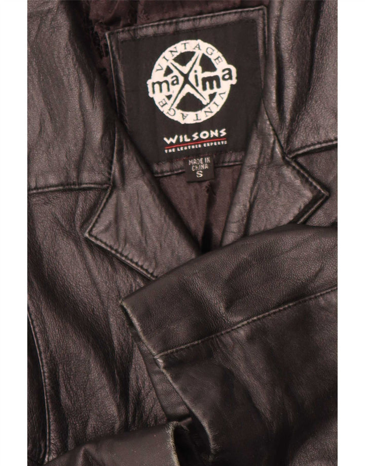 Wilsons Veste en cuir pour femme UK 10 Small Noir