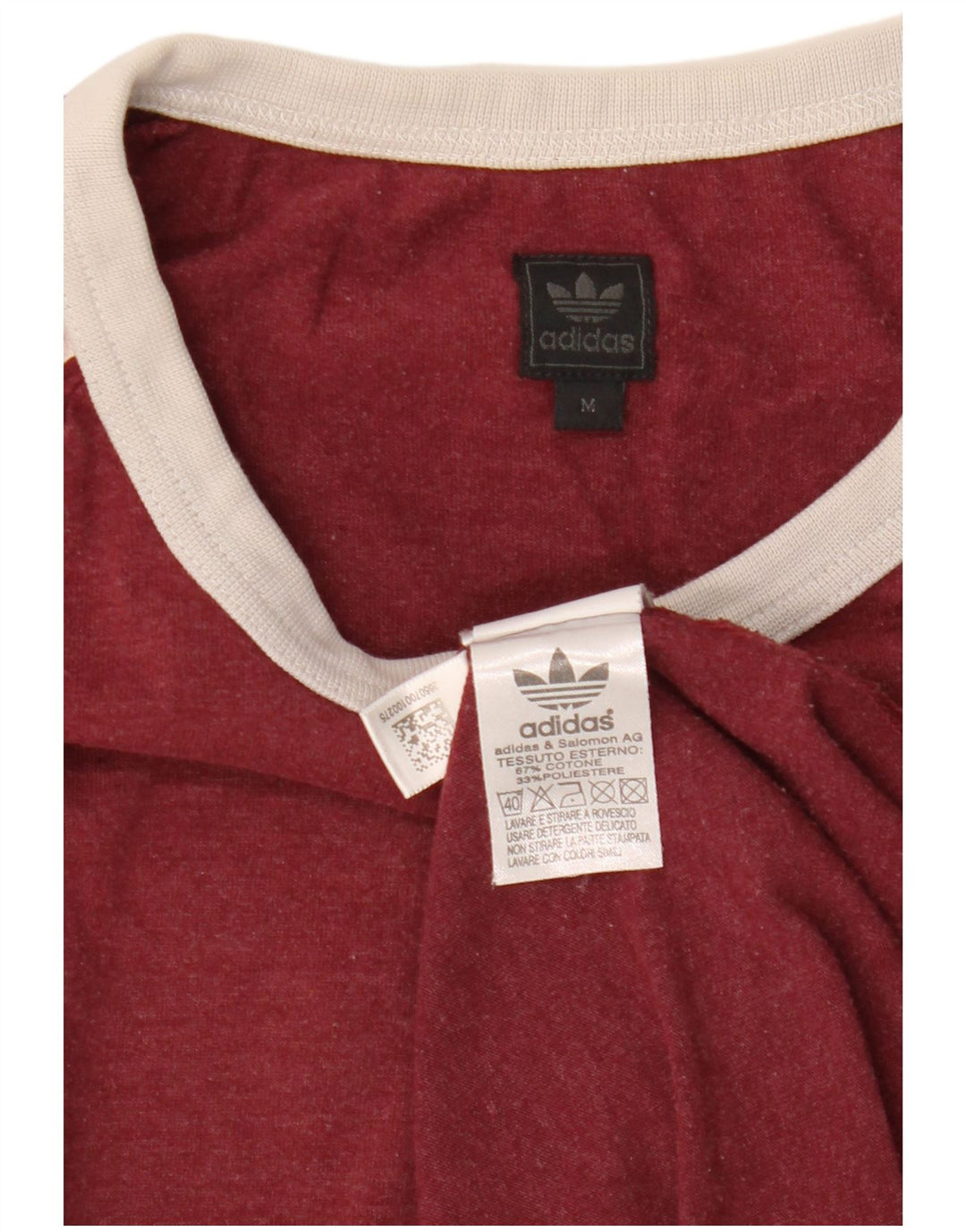 Adidas Haut à manches longues pour homme en coton bordeaux moyen