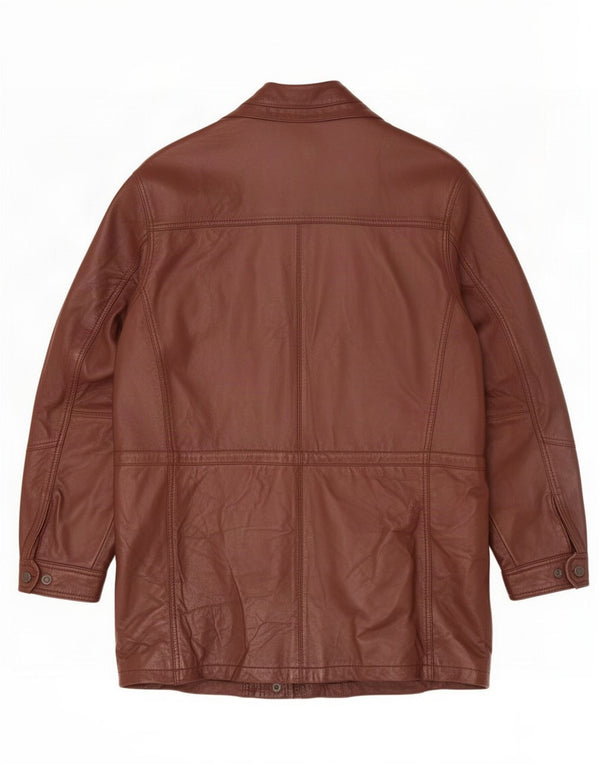 manteau en cuir homme vintage UK 40 Grand Marron