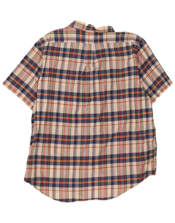 Ralph Lauren Chemise à manches courtes pour homme 2XL en coton à carreaux beige