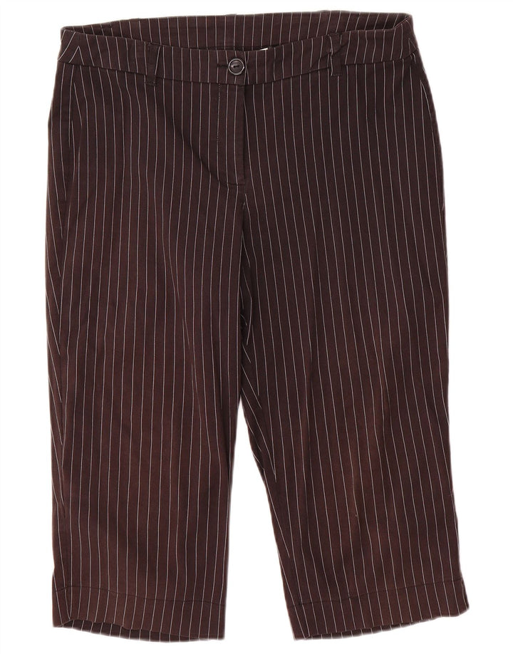 Marks & Spencer Pantalon Capri Femme EU 40 Medium W32 L18 Gris Rayé