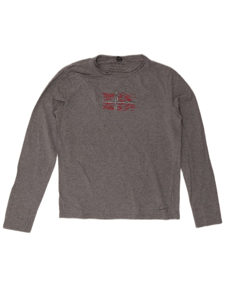 Napapijri Haut Graphique à Manches Longues Homme Gris Moyen