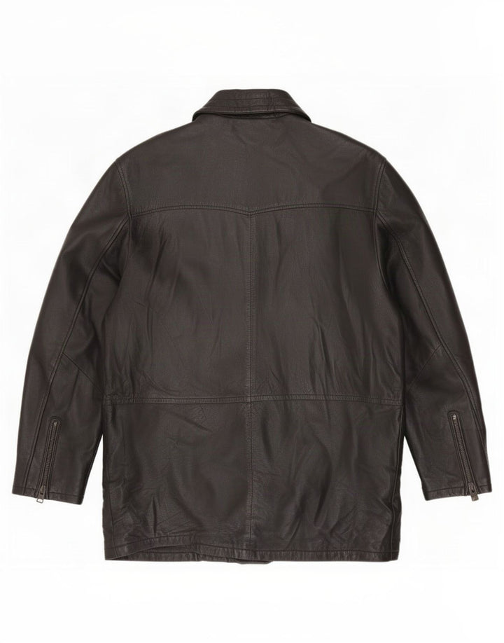 Salvatore Lepore Manteau en cuir pour homme IT 52 XL Noir
