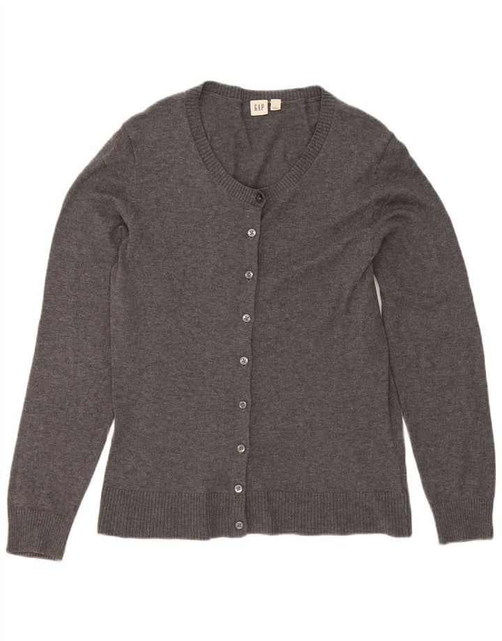 Gap Cardigan Femme Pull UK 14 Large Gris Coton